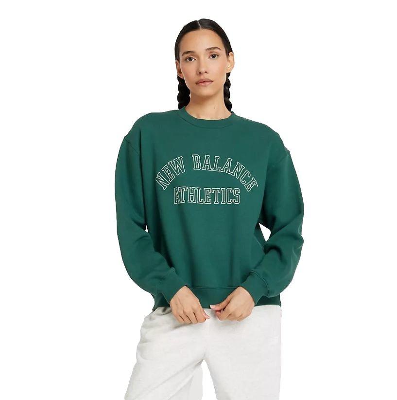 New Balance Women's Graphic Fleece Crew Sweatshirt - Green
